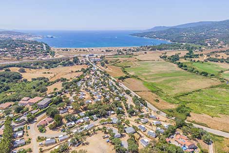 Aerial view of the campsite